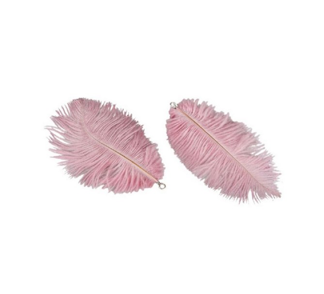 Dekorfjädrar rosa 6 st.