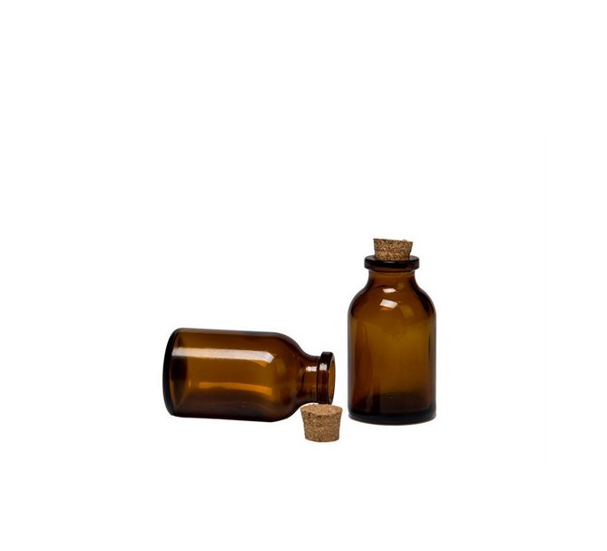 Glasflaska Mini Med Korklock Brun