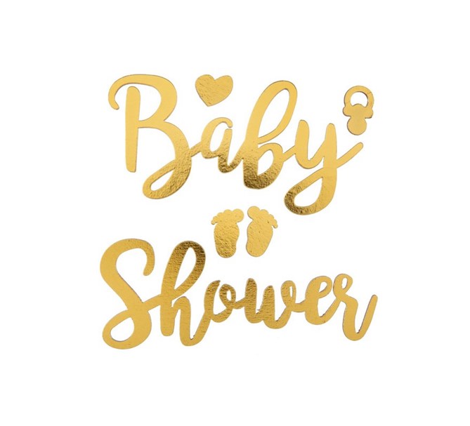 Klistermärke "Babyshower" guld