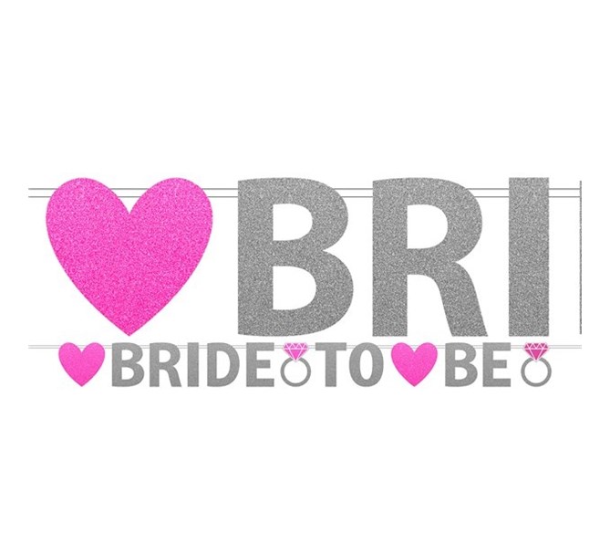 Vimpel bride to be glitter