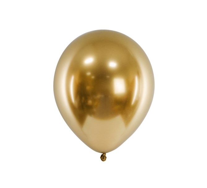 Glansiga ballonger guld 10-pack