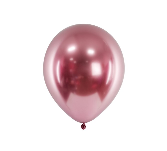 Glansiga ballonger roséguld 10-pack