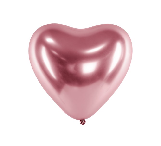 Hjärtformade ballonger roséguld 10-pack