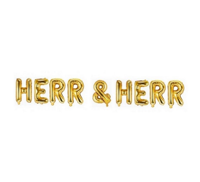 Ballonggirlang "HERR & HERR" guld