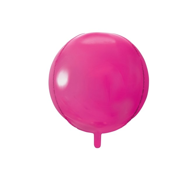 Folieballong Rosa/cerise klot rund, 40 cm.