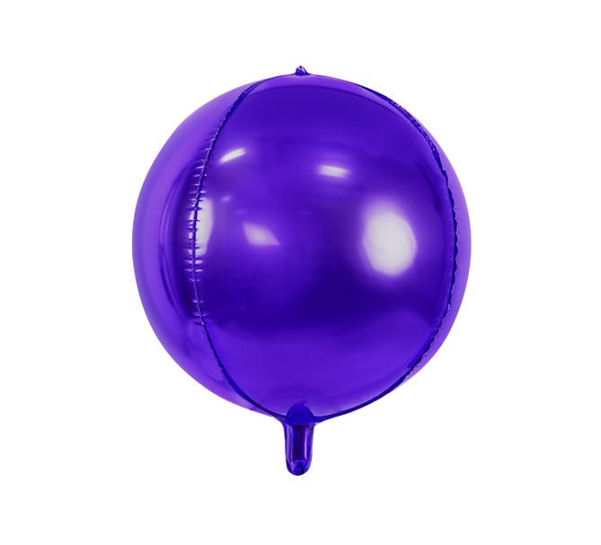 Folieballong Lila klot rund, 40 cm.
