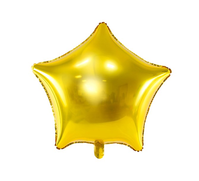 Folieballong Stjärna guld, 46 cm.