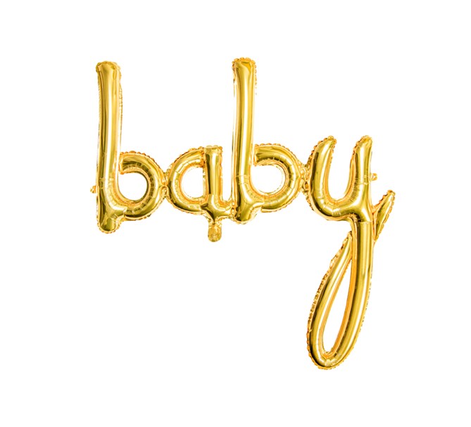 Folieballong guld "Baby", 75,5 cm.