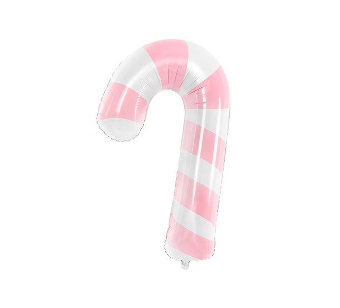 Folieballong Polkagrisstång rosa/vit