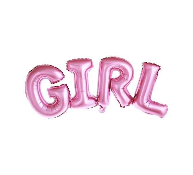 Folieballong "GIRL" rosa