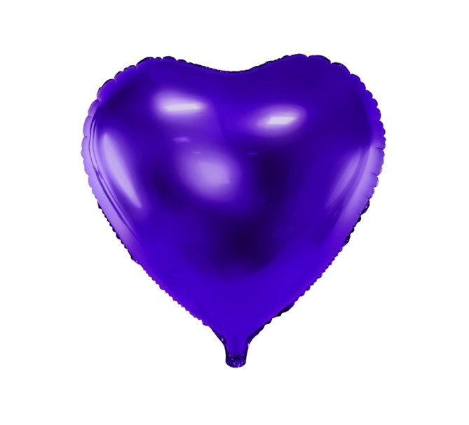 Folieballong hjärta Mörklila