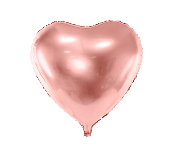 Folieballong hjärta Roséguld, 45 cm.
