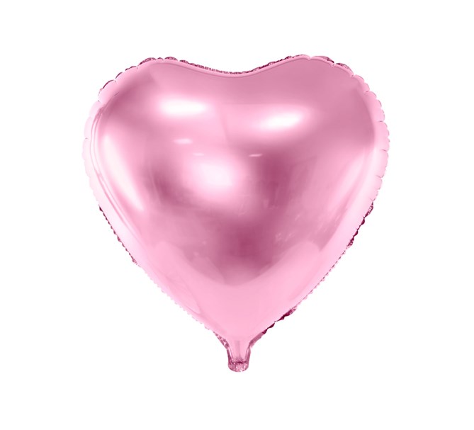 Folieballong hjärta rosa