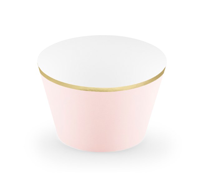 Muffinsform rosa/guld, 6-pack
