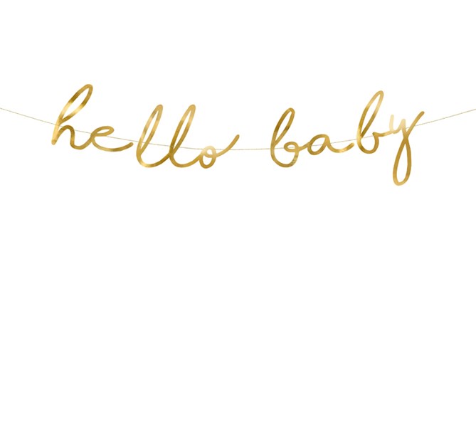 Girlang "hello baby" guld