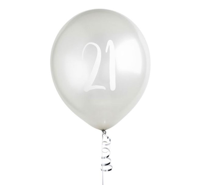 Ballonger silver 21år, 5st