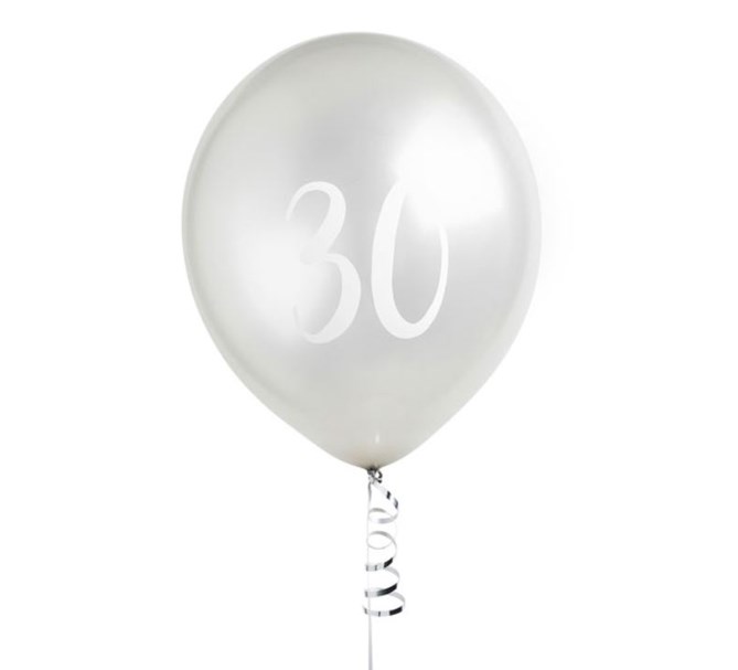 Ballonger silver 30 år, 5-pack