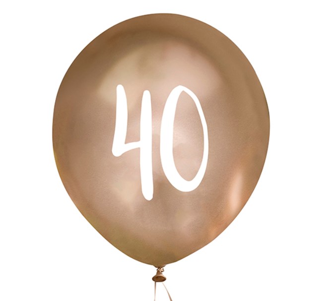 Ballonger Guld 40år, 5st