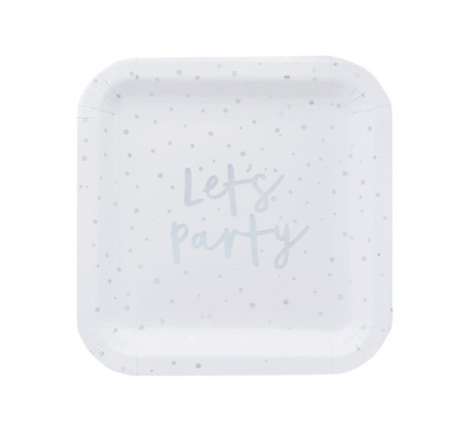 Tallrik Lets party silver, 10-pack