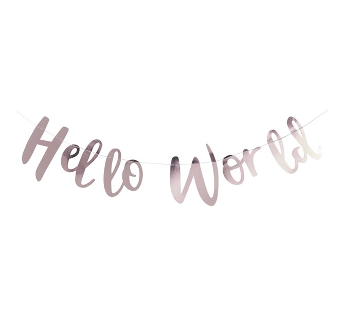 Girlang Babyshower "Hello Word" rosé