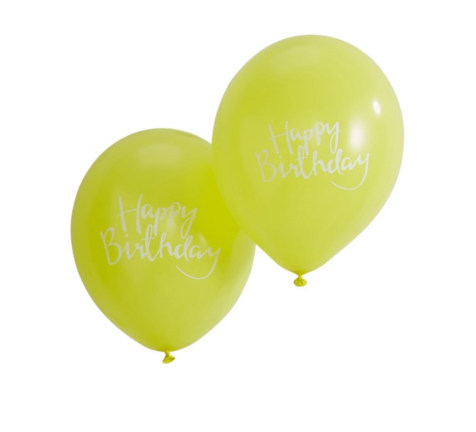 Födelsedagsballonger Gul, 10-pack