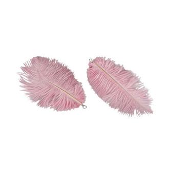 Dekorfjädrar rosa 10 cm, 6 st.