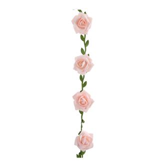 Blomstergirlang med rosa rosor, 120 cm.