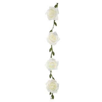 Blomstergirlang med vita rosor, 120 cm.