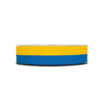 Band gult och blått till Studenten 2,5 cm, metervara