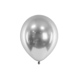 Glansiga ballonger silver 10-pack