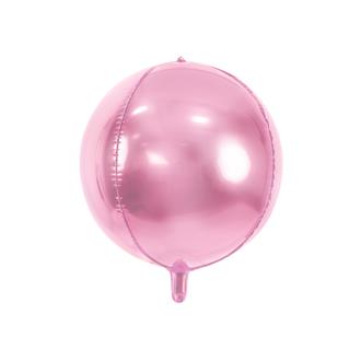 Folieballong Ljusrosa klot rund, 40 cm.