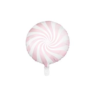 Folieballong Godis Rosa/vit, 45 cm.