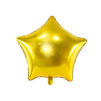Folieballong Stjärna guld, 46 cm.