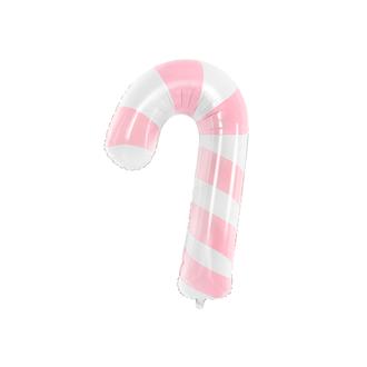 Folieballong Polkagrisstång rosa/vit