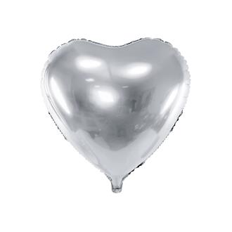 Folieballong hjärta silver