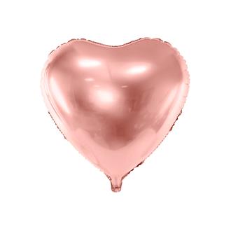 Folieballong hjärta Roséguld, 45 cm.