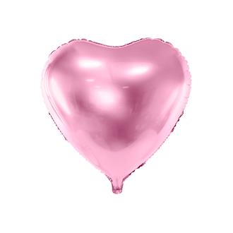 Folieballong hjärta Rosa, 45 cm.