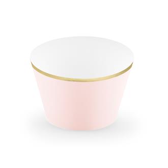 Muffinsform rosa/guld, 6-pack