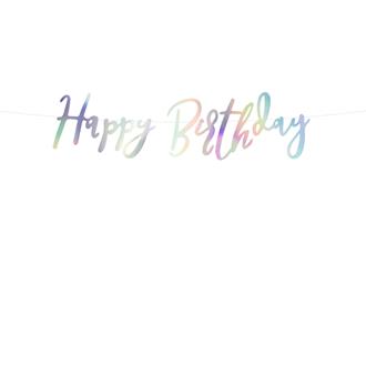 Girlang "Happy Birthday" Holografisk