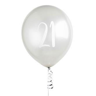 Ballonger silver 21år, 5st