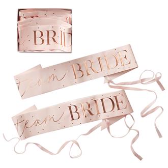 Ordensband "Team BRIDE" i rosé/rosa, 6-pack