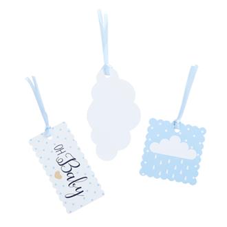 Present tags baby blå, 3-pack