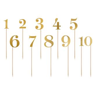 Siffror i guld 1 till 10
