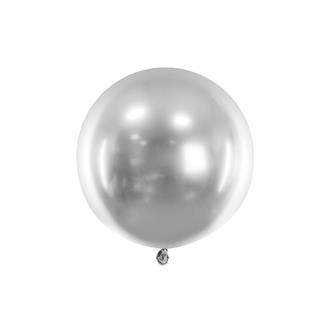 Ballong glansig silver, 60 cm.