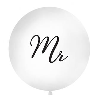 Ballong "Mr" svart text, 1 m.