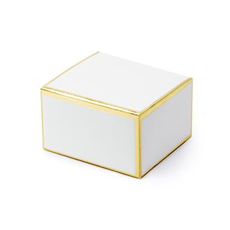 Presentask vit med guldkant, 10-pack