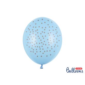 Ballonger Blå med silver prickar, 6-pack
