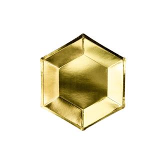 Engångsassiett guld 20 cm, 6-pack