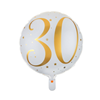 Folieballong 30 år guld/vit