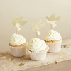 Cupcake toppers Duvor guld, 6-pack